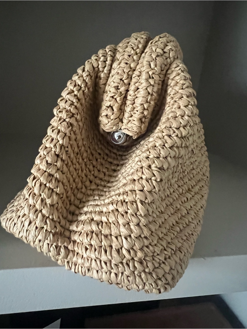 COS Clutch Bag framed Raffia Clutch Original Beige Sold Out - Picture 5 of 10